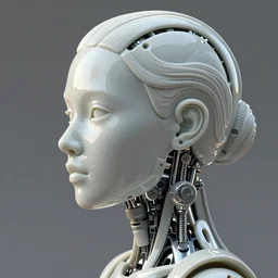 complex 3d render ultra detailed of a beautiful porcelain profile woman face, mechanical cyborg, 150 mm, beautiful natural soft light, rim light, studio light, elegant gold details, magnolia big leaves and stems, roots, fine foliage lace, mesh wire, intricate details, hyperrealistic, mandelbrot fractal, anatomical, red lips, white metal armor, facial muscles, cable wires, microchip, elegant, octane render, H.R. Giger style, 8k