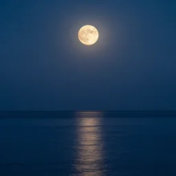 full moon casting over a still ocean