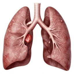 close up view of the inside of a lung, anatomy, in the style of frank netter, intricate detail, photo realistic