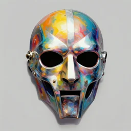 mf doom mask by h. r. giger surreal concept art, vibrant colors, 4 k illustration by dave greco, trent kaniuga, kienan lafferty