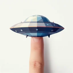 fingerboard graphic of a low poly ufo
