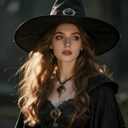witch in a background, fantasy style