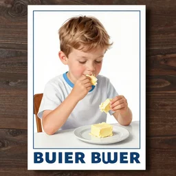 poster drawing from 1 9 2 8 of a boy age 1 2 sitting by a table eating butter