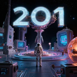 A scene from 2001 a space odyssey, rendered by Beeple, synthwave style, syd meade, concept art, environment concept, digital art, unreal engine, WLOP, trending on artstation, 4K UHD image,