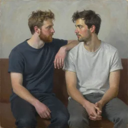 a painting called bromance by randal roberts and chris dyer, 8 k