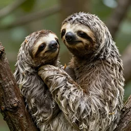 a sloth enjoying his abundance