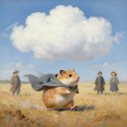 Cloud Champion Hamster knight roaming the windswept field simon stalenhag aubrey beardsley edson campos christopher lovell jeff simpson allison carl hiro izawa paul chadeisson pastel painting