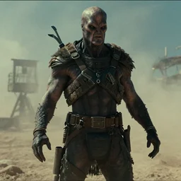 cthulhu starring in the movie mad max, impressive scene. grainy and rough. soft colour scheme. cinematic
