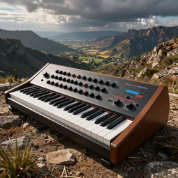 Synthesiser designed by Paul laffoley, high detail photorealistic psychedelic