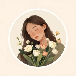 sleepy flowers instagram profile photo minimalist creative art
