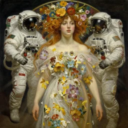 painting, the embodiment of fragility, flowers, light beams, unsure, concerned, cinematic lighting, [ [ [ astronaut ] ] ], extremely detailed, sharp focus, by jordan grimmer and artgerm and greg rutkowski and alphonse mucha and maya takamura and bouguereau, intricate, beautiful, trending on artstation, pixiv