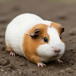 smelly guinea pig rolling in mud