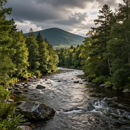 vermont in summer natural river landscapes, photo,