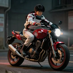motor cycle from the movie akira, moody lighting, shallow depth of field, 8 k, ultra realistic,