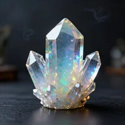 translucent colorful precious crystal on a dark table, raytraced, beautiful, opals, octane render, beautiful hdr 8 k, moody dark environment realistic, specular, detailed, unreal engine 5, glistening, iridescent smoke, sharp modern background wallpaper, wlop, chebokha, rutkowski