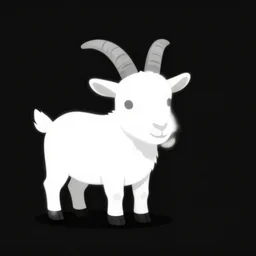 a black and white, moody, extremely stylish, minimalistic vector art illustration of a funny goat. professional website.