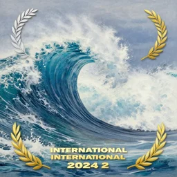 crashing ocean wave, photorealistic drawing, international award winning