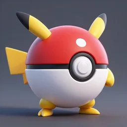 game avatar design, realistic pokeball, pokemon, 3 d render