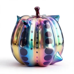 chrome anodized iridescent, sharp steel, colorfull, volumetric light, by yayoi kusama, 8 k, octane render