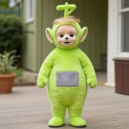 trump dressed up as a teletubby