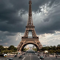 beautiful digital art of cyberpunk paris eiffel tower by james gurney