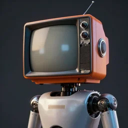 a robot with a ( ( broken ) ) old tv head, concept art, matte painting, trending artstation, octane render, cinematic lightning, 8 k