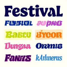 festival anncouncement banner in five different fonts, many colors, horrible design