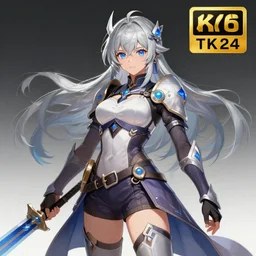 female silver hunter character from dragon nest, wlop, trending on artstation, deviantart, anime key visual, official media, professional art, 8 k uhd