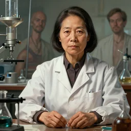 epic portrait of slightly muscular female visionary chienshiung wu wearing physicist uniform, physics equipment, pairity, detailed, artstation, concept art, donato giancola, joseph christian leyendecker, wlop, boris vallejo, stron eyes, highest resolution, extremely detailed beautiful, establishing shot, artistic, hyperrealistic, enhanced hands, octane render