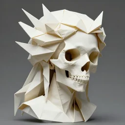 stunning origami goddesse skull portrait, skull, fantasy, intricate, elegant, highly detailed, digital painting, artstation, concept art, smooth, sharp focus, illustration, art by afshar petros and krenz cushart and artem demura and tony sandoval