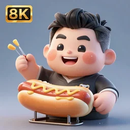 very cute happy kim jong un, hot dog commercial, disney pixar character concept artwork, 3 d concept, fortnite character, high detail iconic character for upcoming film, 8 k octane render