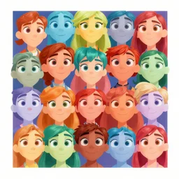 neuroplasticity by disney concept artists, blunt borders, rule of thirds, vibrant colors, multiple faces!!!