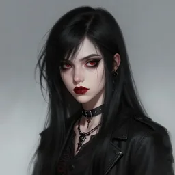 goth teen, character portrait, sharp, digital matte painting, art by luis royo, greg rutkowski, wlop, dramatic lighting, trending on artstation
