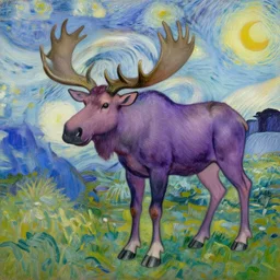 purple moose, painting, artwork by van gogh
