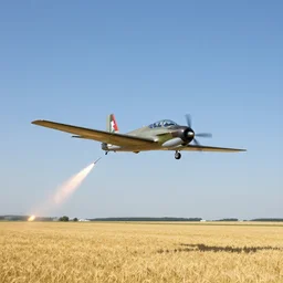 mig 2 9 flying over a wheat field and realising flares 4 k photo realistic