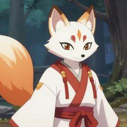 an avatar portrait of a kitsune fox mage, in the style of dnd beyond avatar portraits
