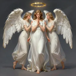 angels, by mucha, trending on artstation