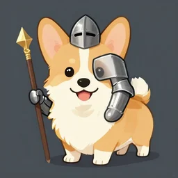a corgi knight, artwork