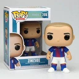 zinedine zidane at 2 0 0 6 mundial funko pop with france team uniform, clay art, action figure