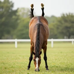 horse headstand, horse on head