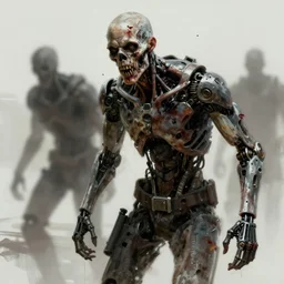 concept art by jama jurabaev, zombies cyborg, cinematic shot, trending on artstation, high quality, brush stroke