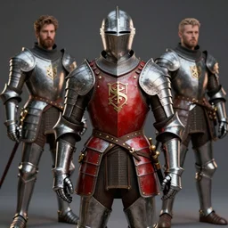 steampunk knight's body armor on them red and silver hyperrealistic, hyperdetailed, chaykin howard and campionpascale and cooke darwyn and davis
