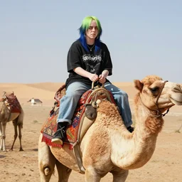 billie eilish riding a camel