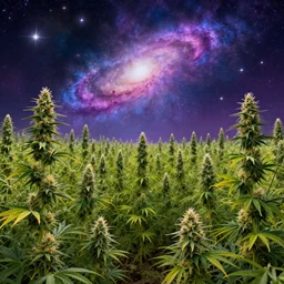 marijuana farm outdoor galaxy, concept art, trending on artstation
