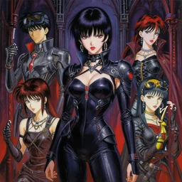 realistic detailed painting of Nina Kraviz by yoshitaka amano, Masamune Shirow and rebecca guay and Moebius, Neo-Gothic, Cyberpunk, rich deep colors