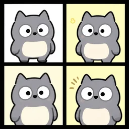 a four panel comic in the style of owlturd