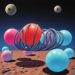 slinky ping pong balls by beeple, artgerm, salvador dali, bruce pennington, frank, stella, makoto shinkai, angus mckie, alex grey, don bluth, akira toriyama, chris moore, kaja foglio, andre masson, dr. suess, brian despain, chesley bonestell. symbolism, surrealism, art