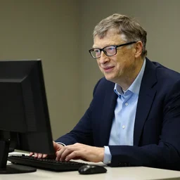 bill gates using pc