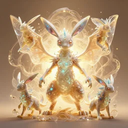 ( psychic pokemon ) creature creature collection in a alaska, warm tones, bioluminescent translucent, backlit : by michal karcz, daniel merriam, victo ngai and guillermo del toro : ornate, dynamic, particulate, intricate, elegant, highly detailed, centered, artstation, smooth, sharp focus, octane render, 3 d