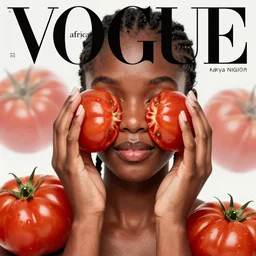 tomato tomato tomato, vogue africa kenya nigeria women's fashion beauty celebrity magazine, ilya kuvshinov, john singer sargent, digital art illustration, impressionist oil painting, trending on artstation, intricate